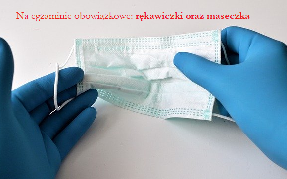 maseczka ochronna i rękawiczki jednorazowe
