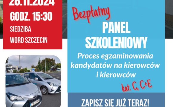 Bener reklamujący bezpłatne warsztaty dla instruktorów kategorii C, C+E